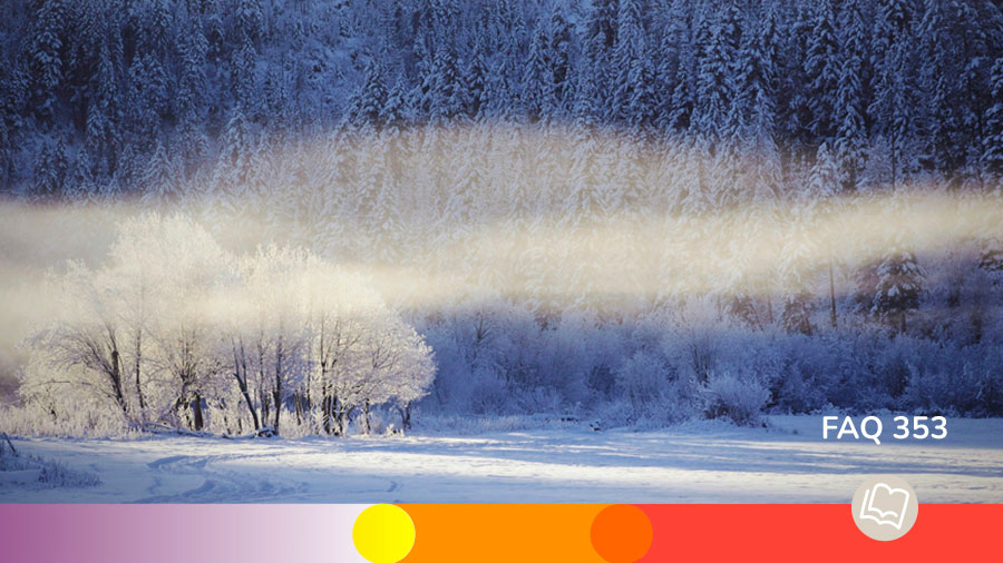 FAQ 353 - Dieu parle - Paysage d'hiver avec givres et brumes, belles lumières