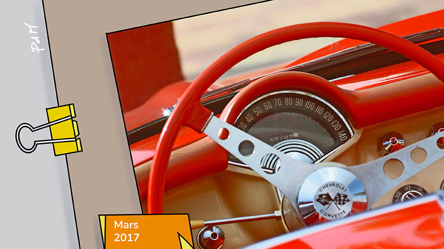 Équipez votre amour…, - pensée du mois - volant voiture rouge